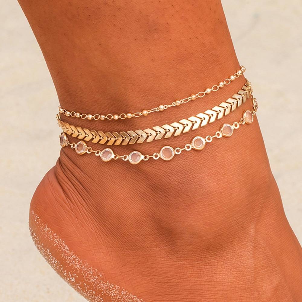 Women’s Bohemian Crystal Multilayer Anklet Anklets 8d255f28538fbae46aeae7: Crystal Anklet|Gold Anklet|Silver Anklet
