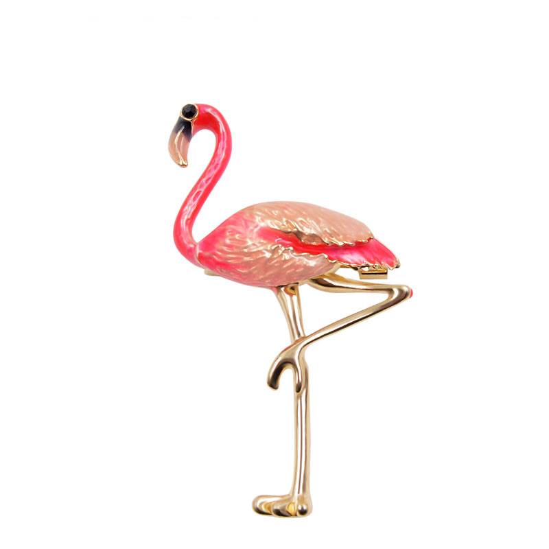 Cute Enamel Flamingo Shaped Brooch Brooches 8d255f28538fbae46aeae7: pink